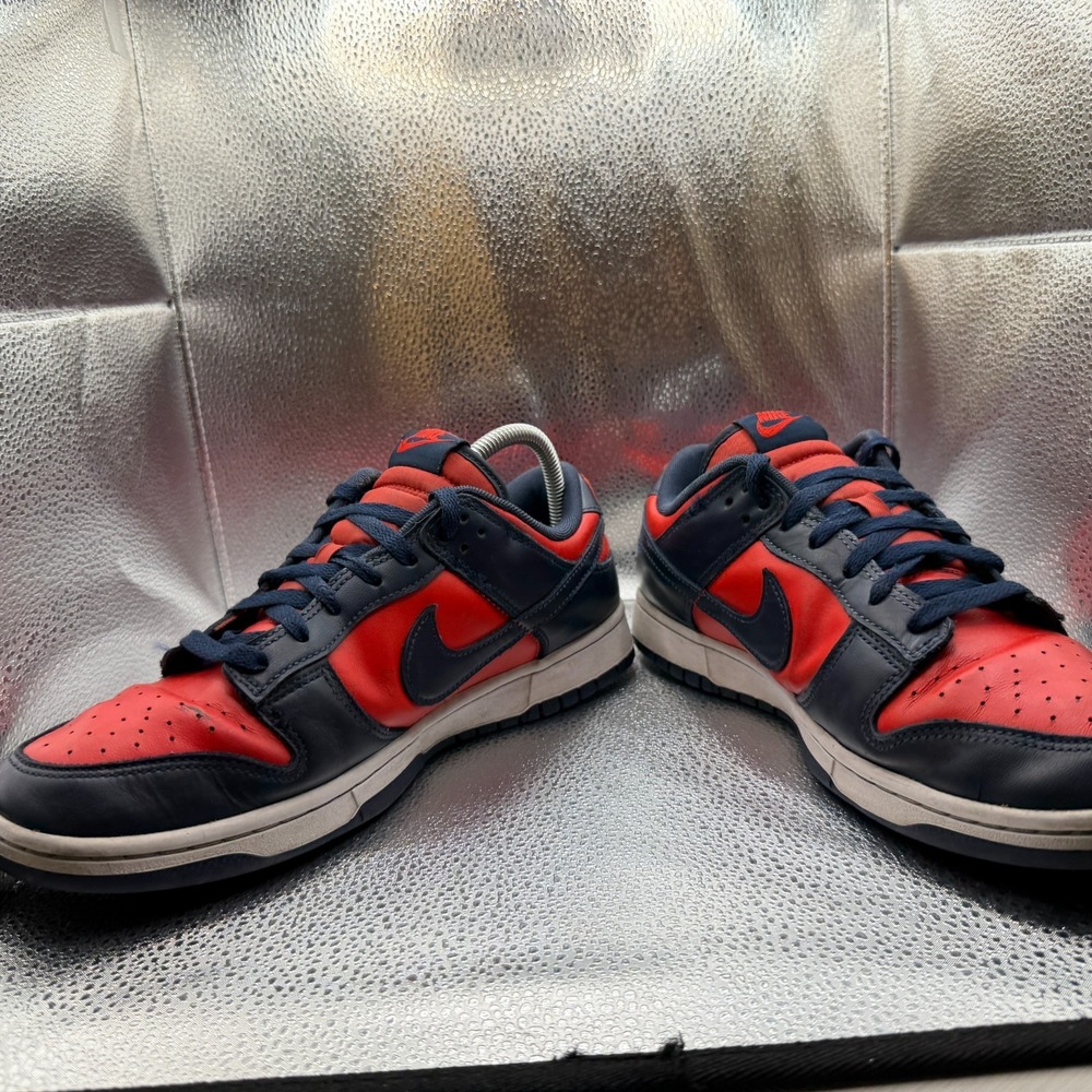 Size 10 Nike Dunk Retro 2024 Low Navy Red Obsidian Mens Sneakers DV0833-601 - Picture 4 of 10